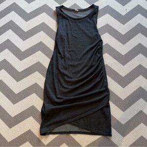 Melrose and market ruched sleeveless dress in dark heather gray